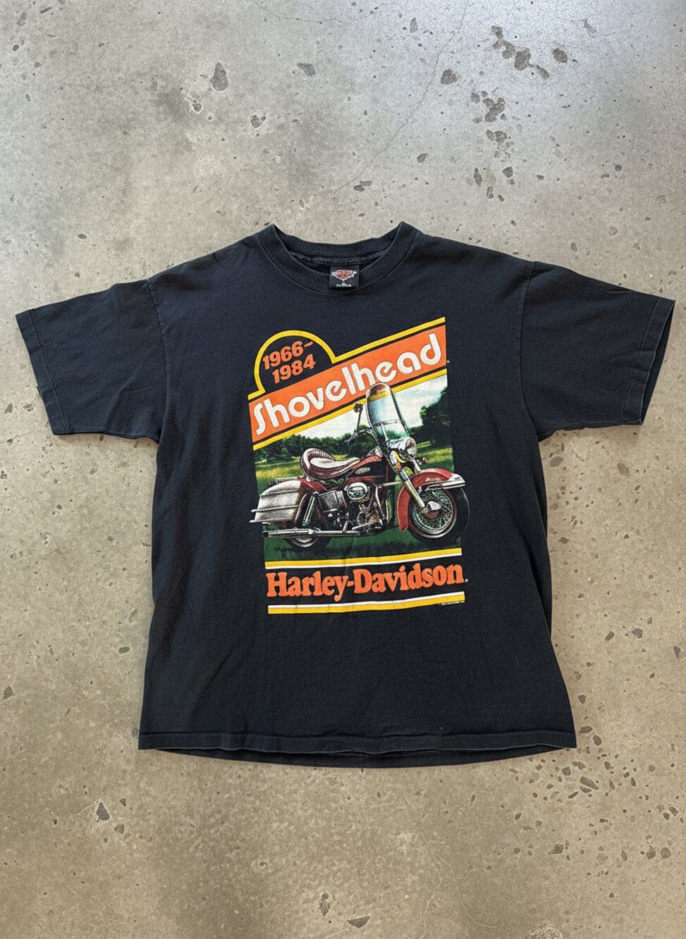 Vintage 1991 Holoubek Harley-Davidson Shovel-head T-Shirt Stubbs Houston TX